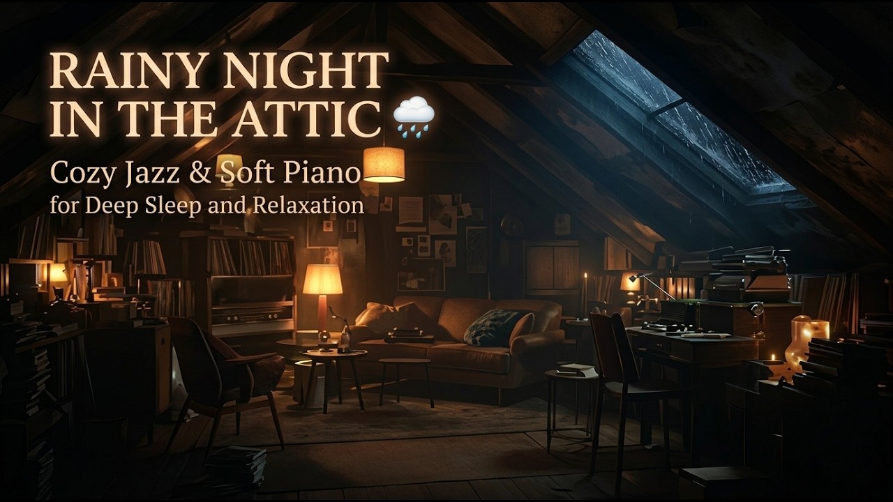 Rainy Night in the Attic 🌧️ Cozy Jazz & Soft Piano for Deep Sleep and Relaxation