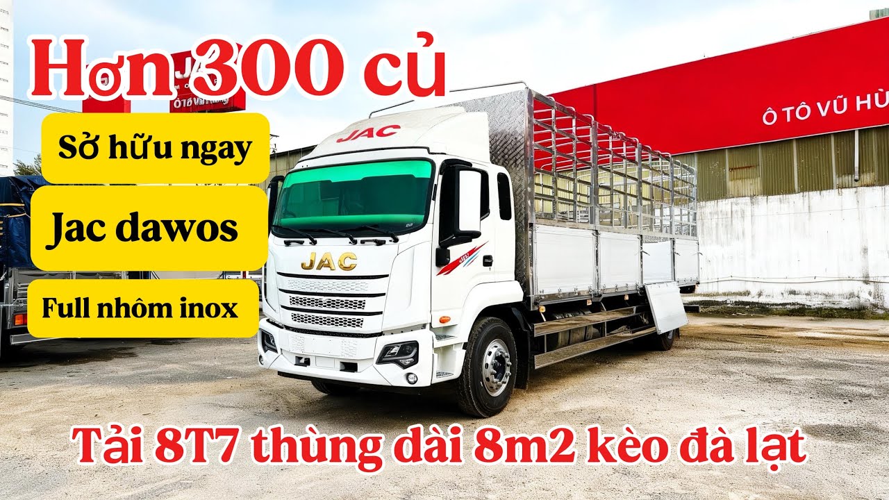 Xe Tải Jac Dawos 8T7 Thùng 8M2 Full Inox Nhôm