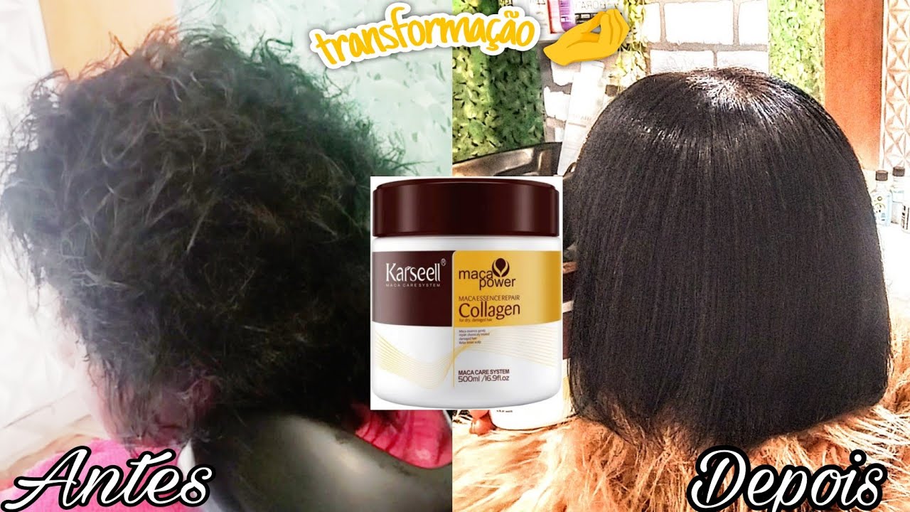 ✨Karseell Collagen Maca Power 🤍 Transformação cabelo ressecado, quebradiço corte químico 😱😯