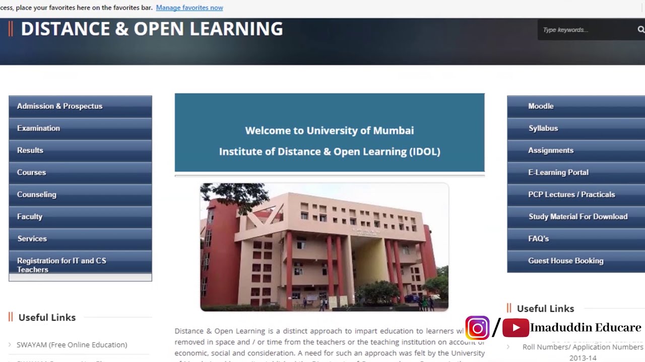 IDOL Online Examination | Mock Test | IDOL Mumbai University | Mumbai University