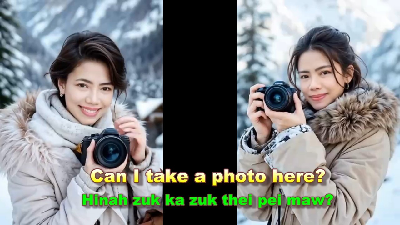 Eng-Falam Speaking || Can I take a photo here?  || Mirang Tong Zirnak || Mai Iang Khen @ Chin Lady