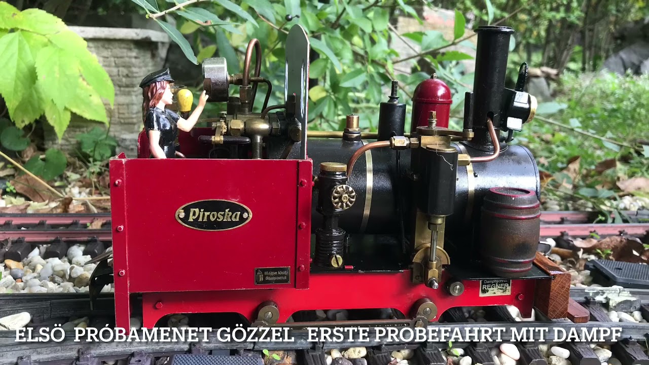 PIROSKA - EXPRESSZ   Els&ouml; pr&oacute;bamenet g&ouml;zzel  Erste Probefahrt mit Dampf
