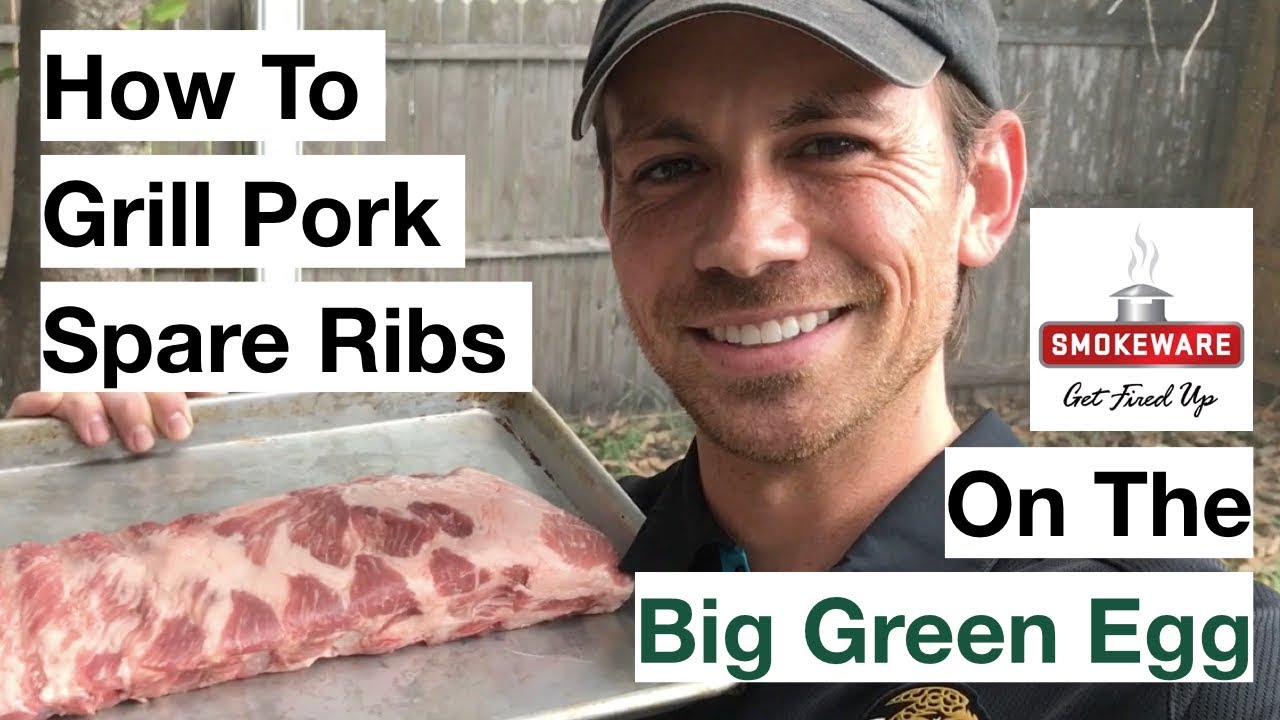 How To Grill Pork Spare Ribs on Big Green Egg (simple method)