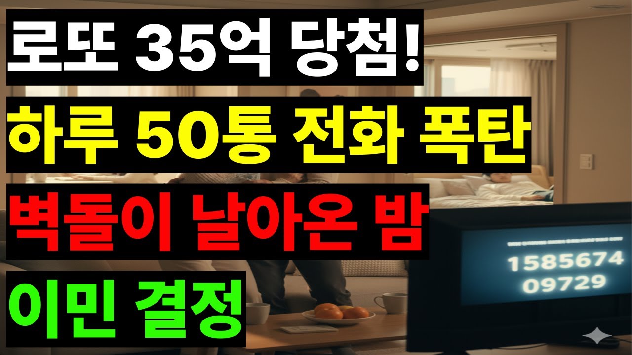 로또 35억이 가져온 4개월간의 지옥. 벽돌과 협박을 피해 가족 전체가 떠나야 했던 이민