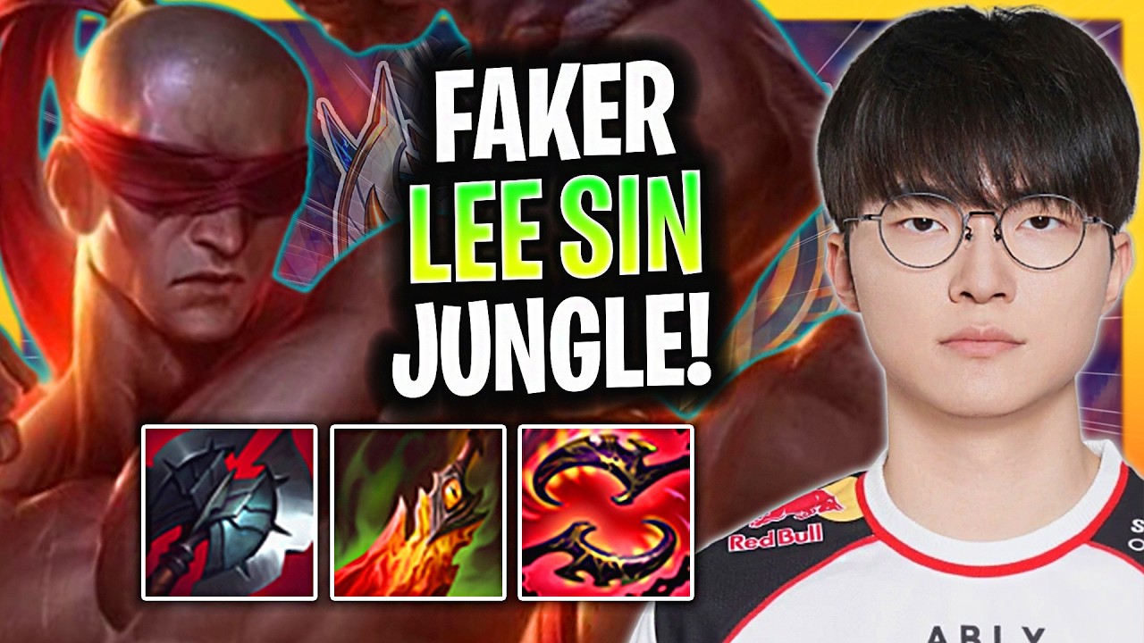 T1 FAKER DESTROYING WITH LEE SIN JUNGLE! | T1 Faker Plays Lee Sin Jungle Patch 26.5