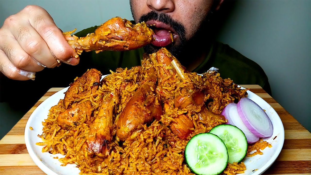 Extreme CHICKEN BIRYANI WITH RAITHA *EATING SHOW*)|#HungryPiran