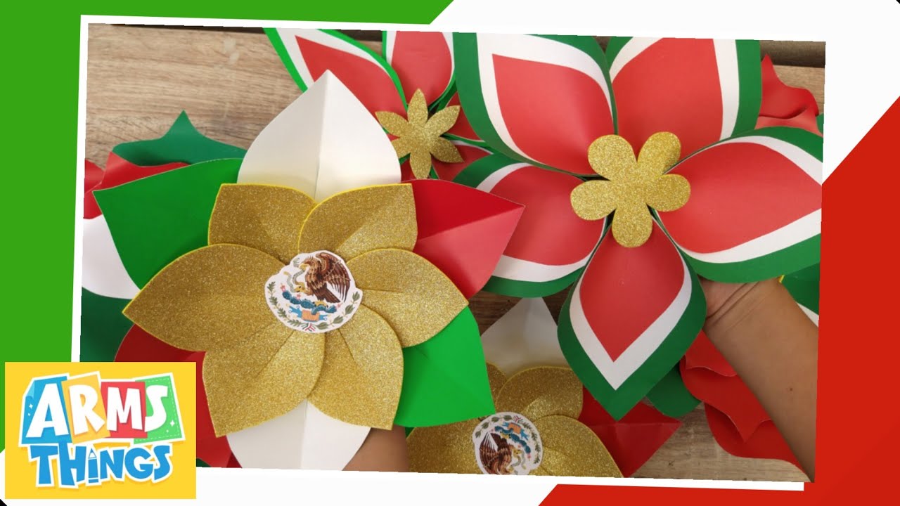 Adornos Fiestas Patrias 🇲🇽/ Flores Tricolor/ Decoraciones Fiestas Patrias Mexicanas/Flores de papel