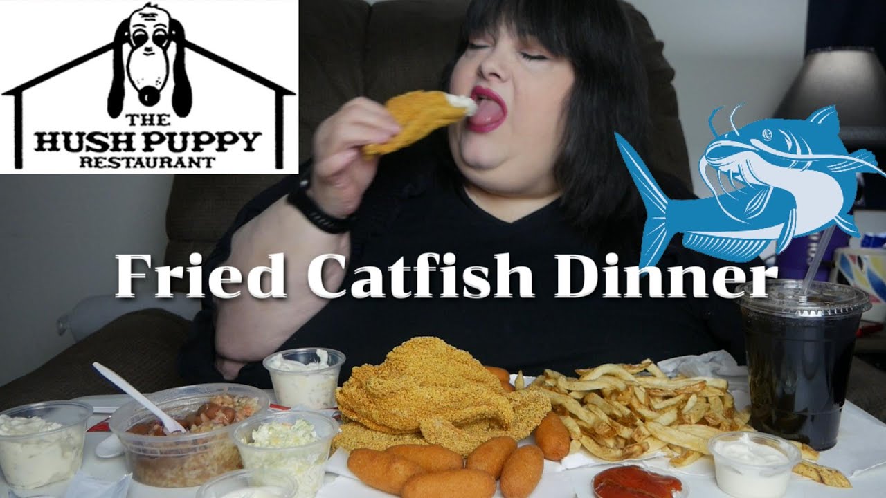 Crispy Fried Catfish Dinner from The Hush Puppy Eating Show Mukbang