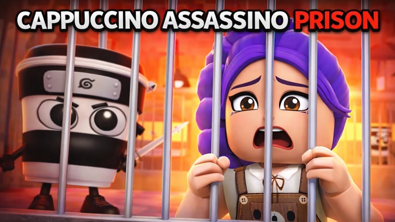 Rumi Escapes Cappuccino Assassino Prison Run Obby 😱☕