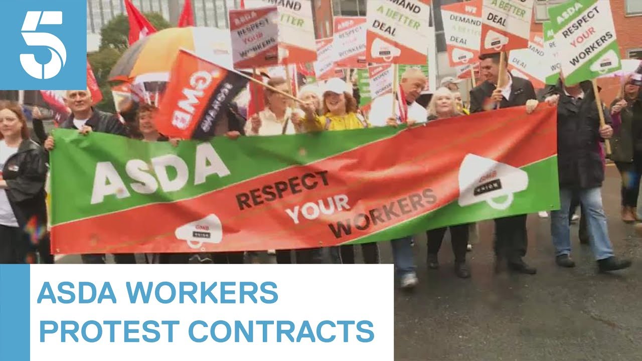 Asda workers protest over new contracts | 5 News