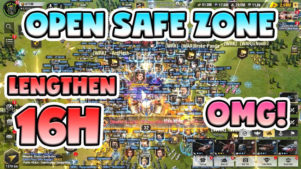 WARPATH Aegean Sea | OMG! The battle Open Safe Zone Lengthen 16h | Part 1 ( 4VS4 )