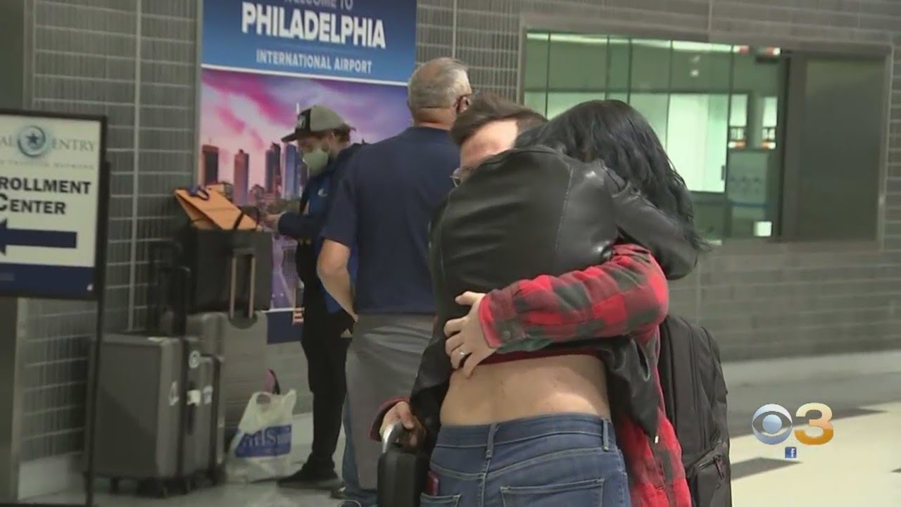 Vaccinated International Travelers Arriving At Philadelphia International Airport For First Time In