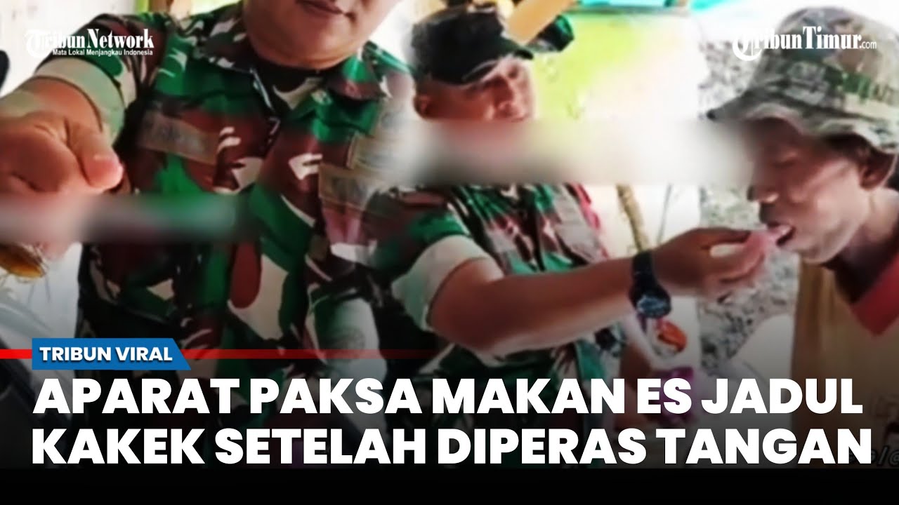 Gak Ada Etika, Aparat TNI-Polri Ini Paksa Makan Es Jadul Gabus Kakek Setelah Diremas-remas
