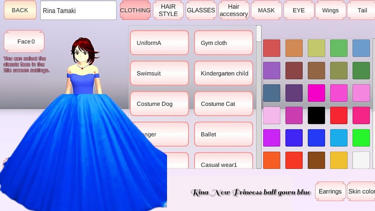 Rina New Princess ball gown blue 💙 full tutorial #sakuraschoolsimulator #gamingshorts #gamingvideos 