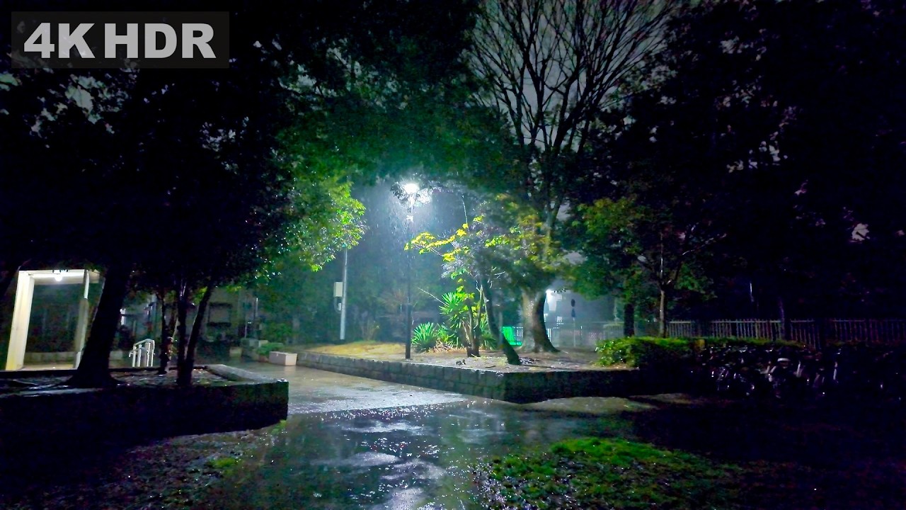 [ASMR] Прогулка дождливой ночью по тихим улочкам города Ясио, без шума уличного движения | Япония