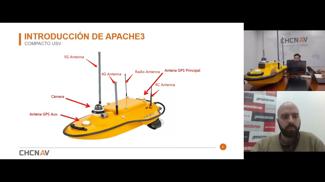Webinar - Geosistemas y CHCNav presentan drone APACHE 3 USV para batimetría