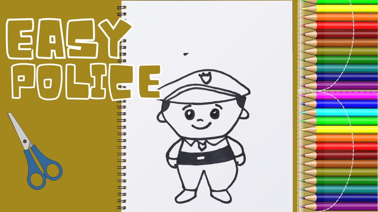 “Let’s draw a police step by step! 🎭✨ Easy and fun drawing for kids!”