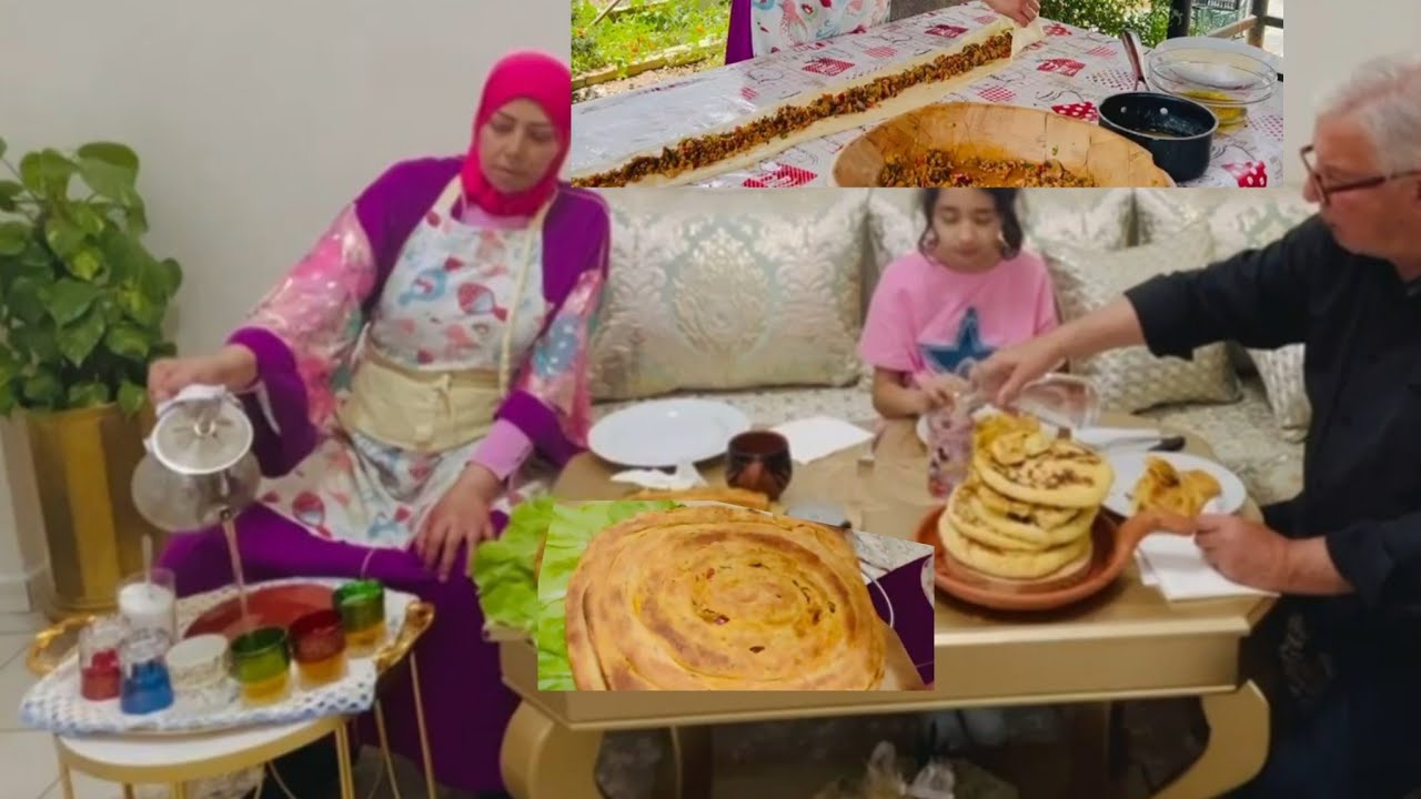 اول كلسة لينا فصالون المغربي حضرت ليهم اكبر ملوية طيبة في الفرن الحطب بحشوة متشبعوش منها