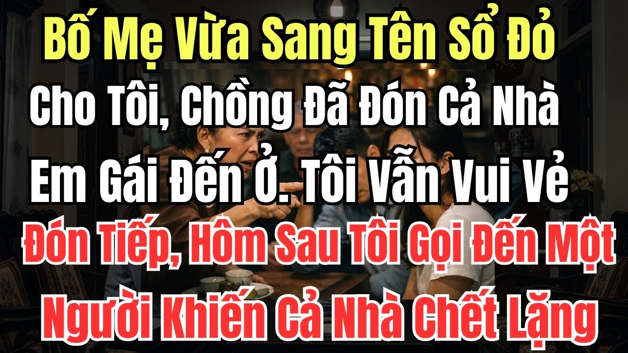 Bố Mẹ Vừa Sang Tên Sổ Đỏ Cho Tôi, Chồng Đã Đón Cả Nhà em gái Đến Ở. Tôi Vẫn Vui Vẻ đón  tiếp  hôm