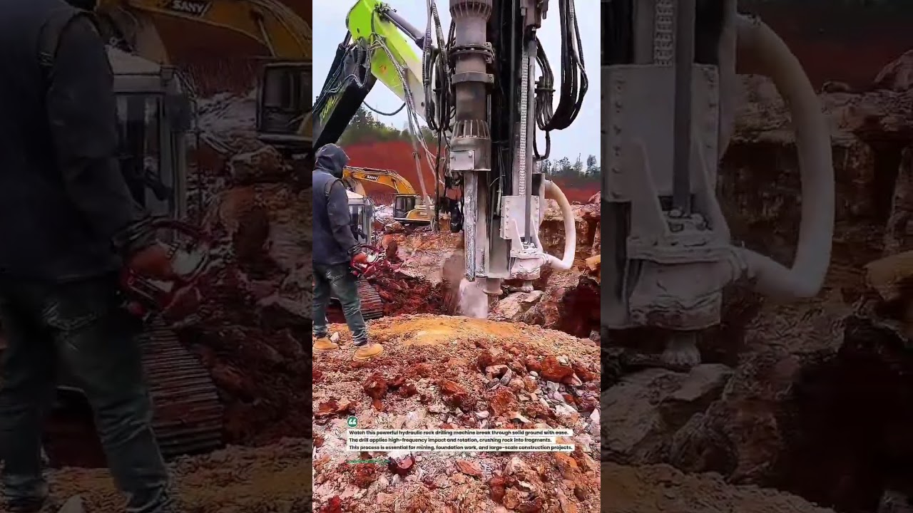 Powerful Rock Drilling Machine in Action | #Construction #Mining #Drilling