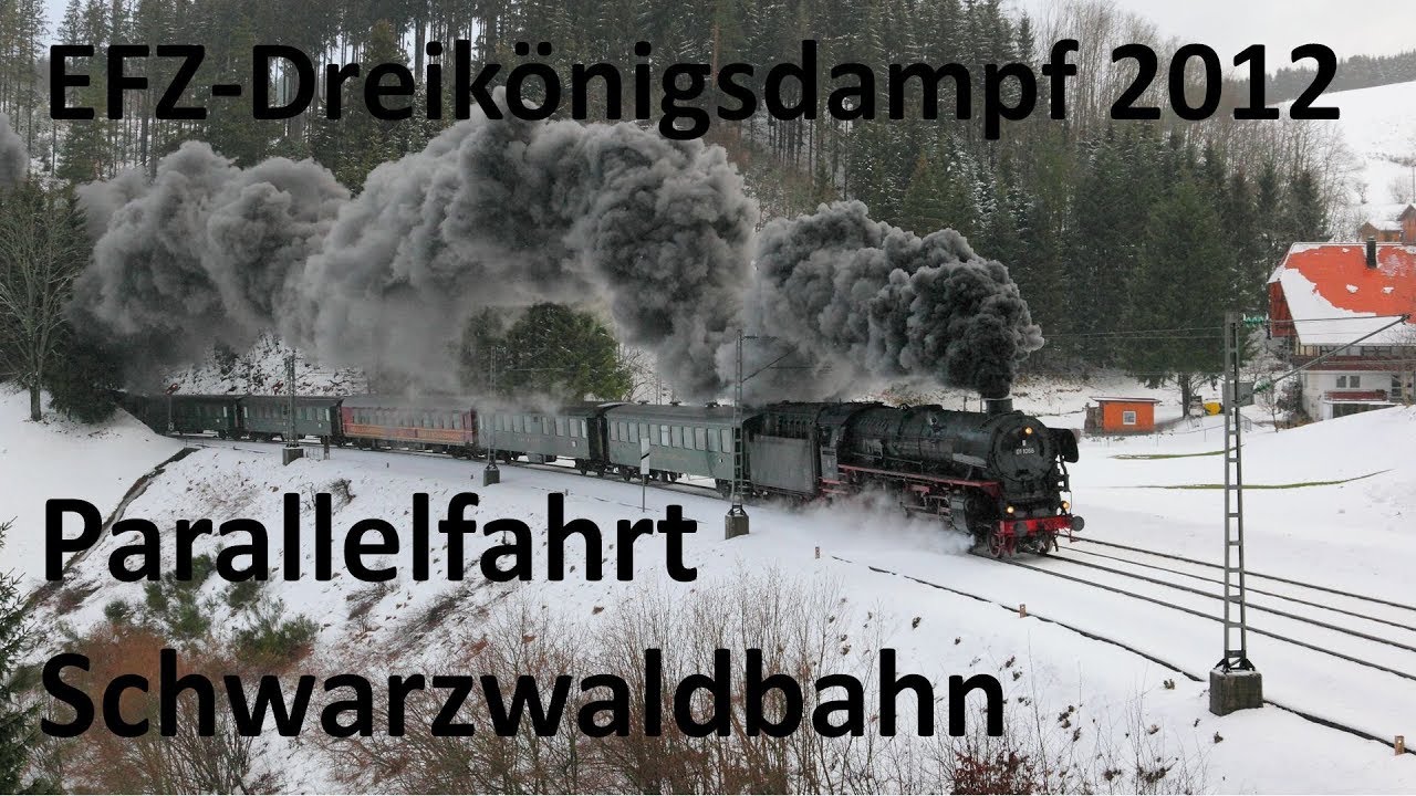 Parallelfahrt auf der Schwarzwaldbahn am 07.01.2012