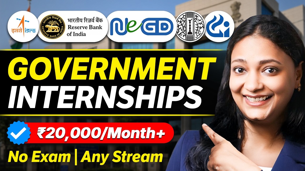 6 Government Internships for College Students &mdash; RBI, ISRO, ICCR, NeGD & CCI