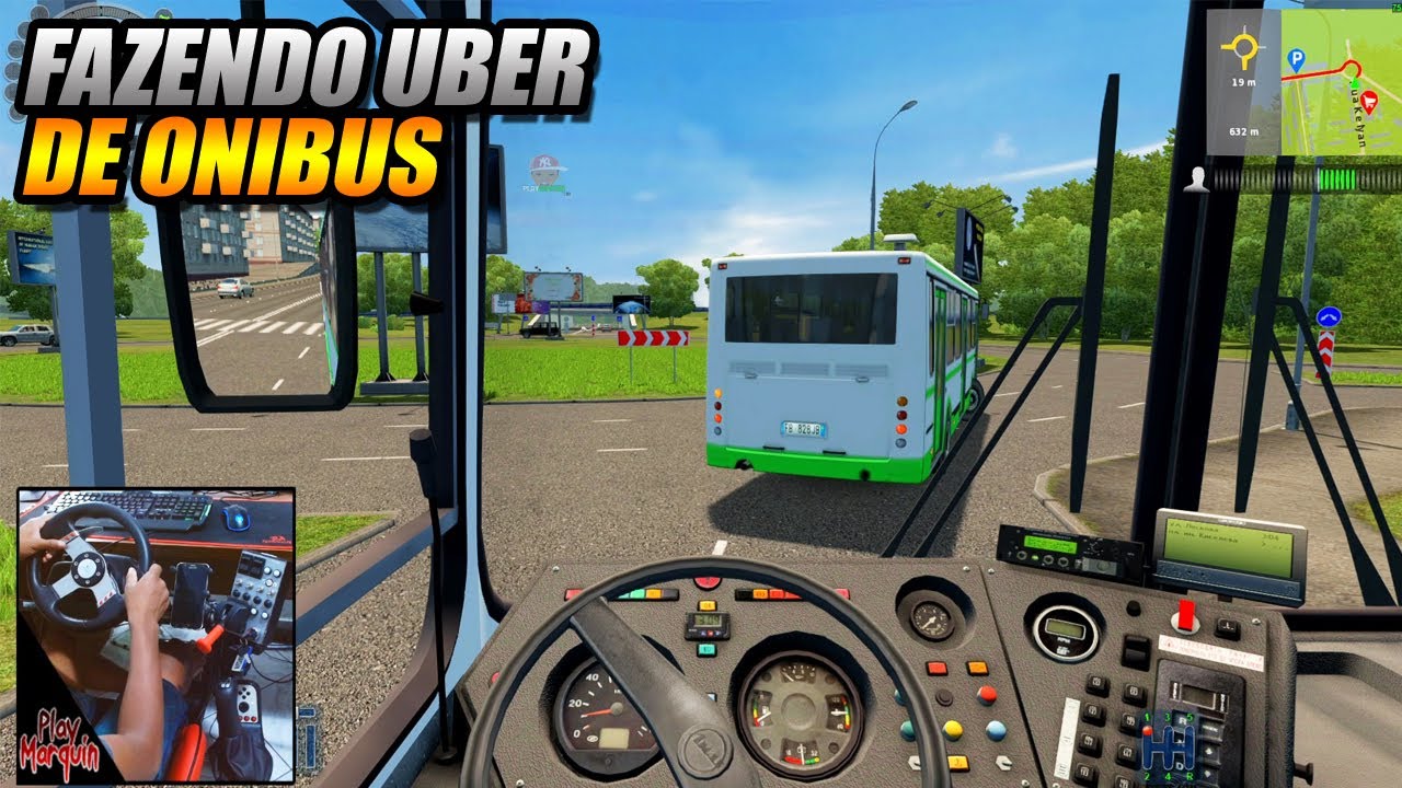 FAZENDO UBER DE ONIBUS PELA CIDADE !!! CITY CAR DRIVING - G27