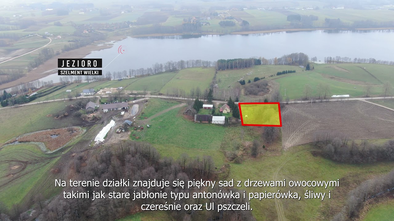 Działka z sadem nad jeziorem Szelment Wielki