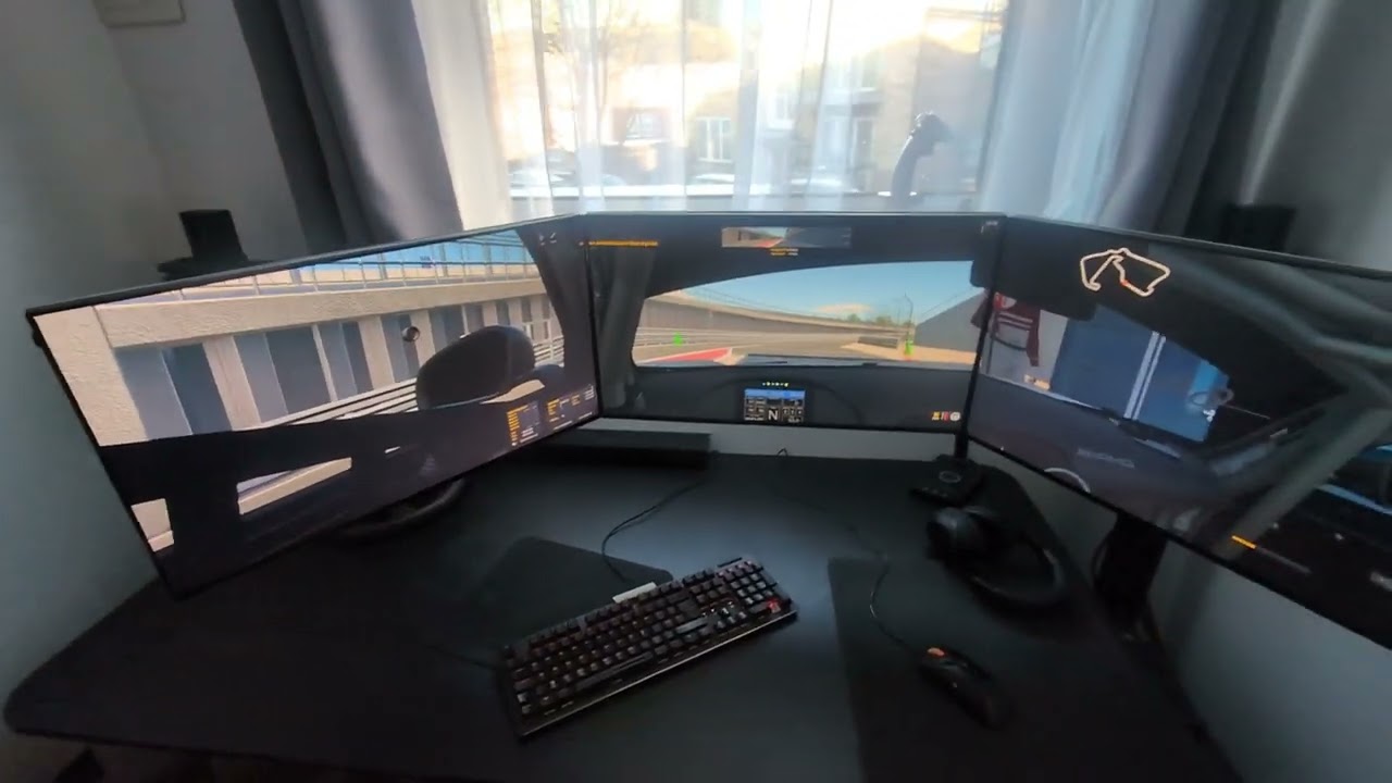 Desk to sim racing triples in 15 sec