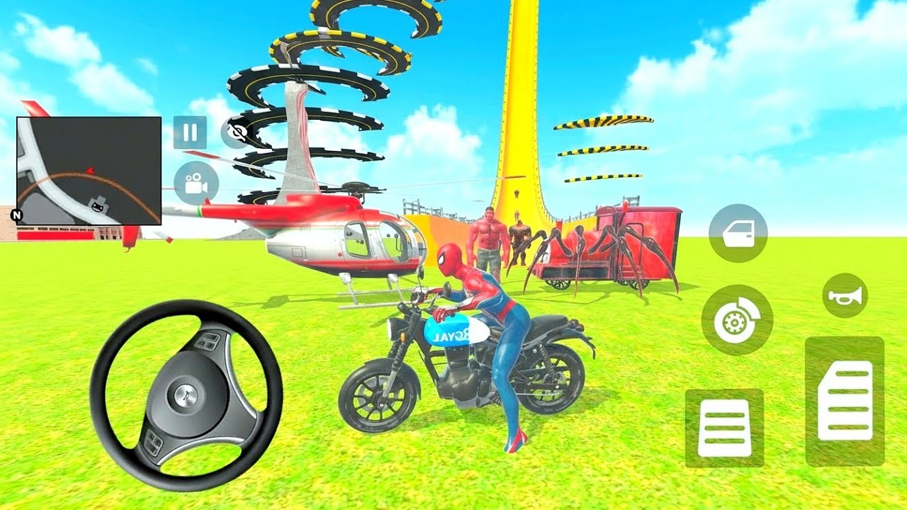 🎮 Indian Theft Aura Simulator- Royal Enfield Bike or car 🤑 helicopter Driving - Android Gameplay🎮