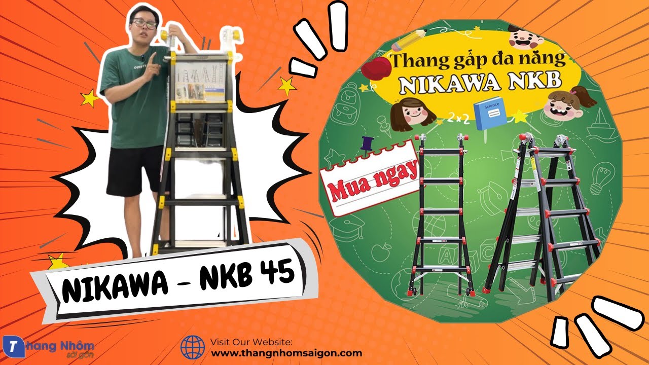 Thang Nhôm Gấp Chữ A Nikawa NKB - 45 - Có Gì Mà CHÁT Hơn Cả Thang Poongsan