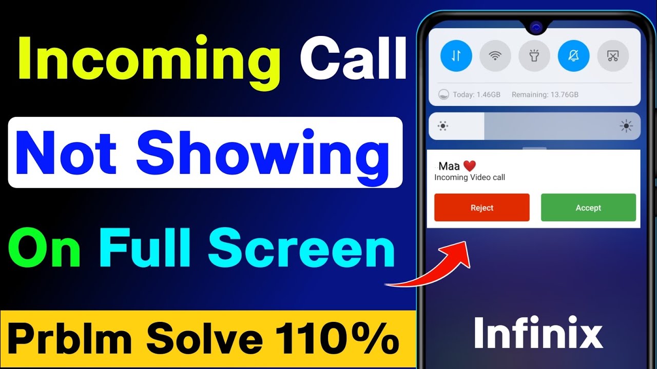 Incoming Call Not Showing Full Screen Infinix | Infinix Me Call Aata Hai To Screen Par Nahi Dikhta