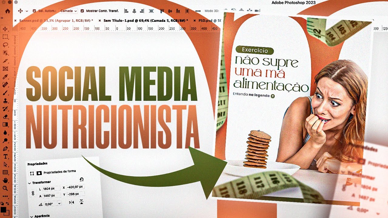 Como fazer arte para Instagram - Nutricionista (Photoshop 2023)