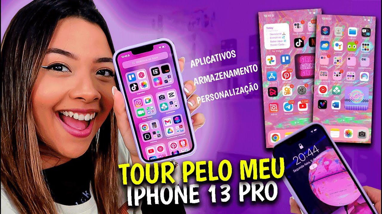 TOUR PELO MEU CELULAR IPHONE 13 PRO + ORGANIZAÇÃO