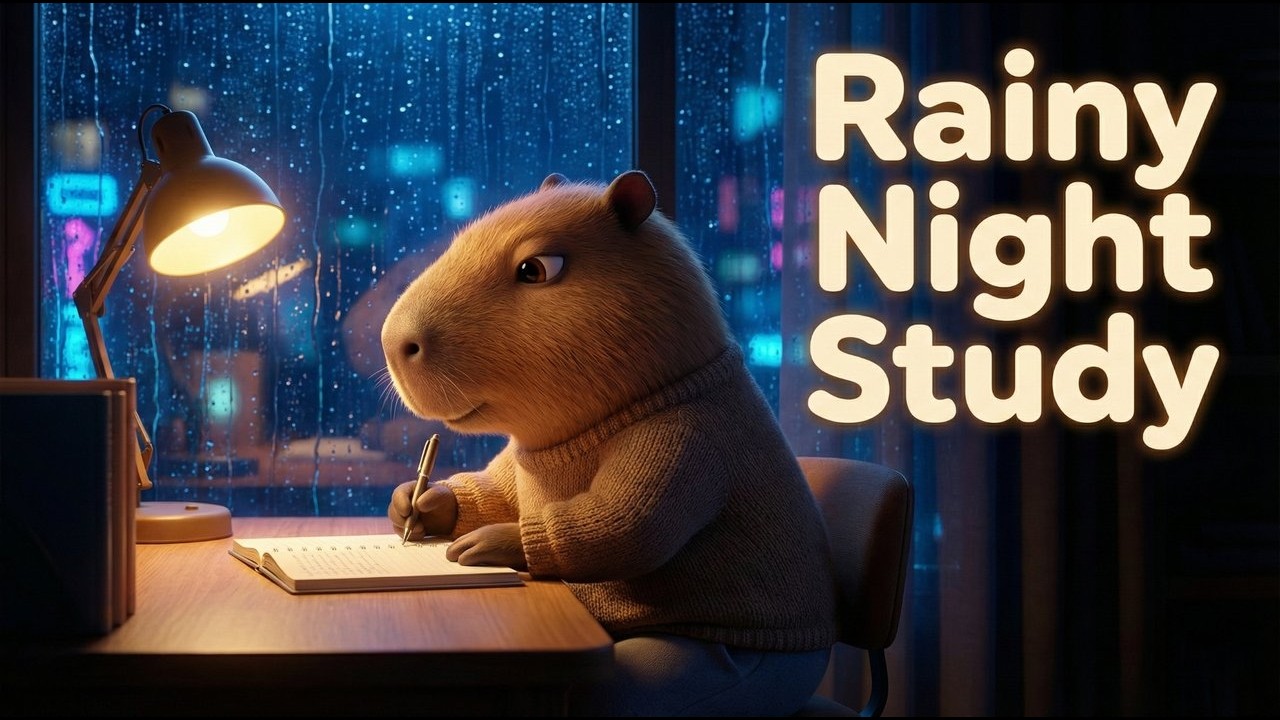 Rainy Night Study Session ☔ | 2 Hours of High-Quality 3D Cozy Room ASMR