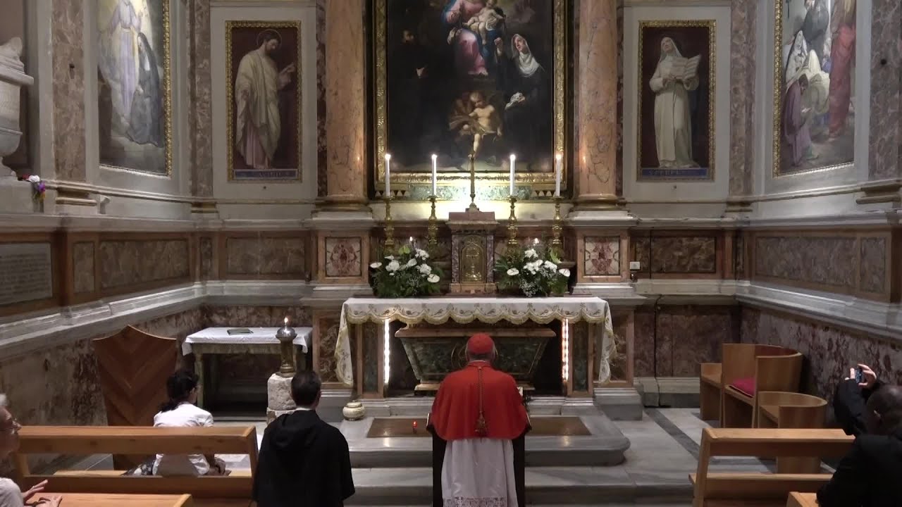 Le immagini del cardinale Parolin nella Basilica di Sant'Agostino a Roma