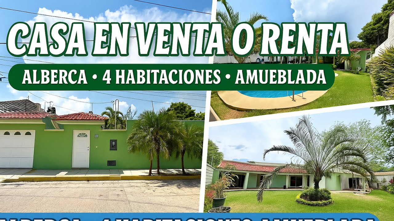 🏠 Residencia Amueblada en Venta o Renta, Alberca, 4 Habitaciones, 📍Tuxtla Gutiérrez 