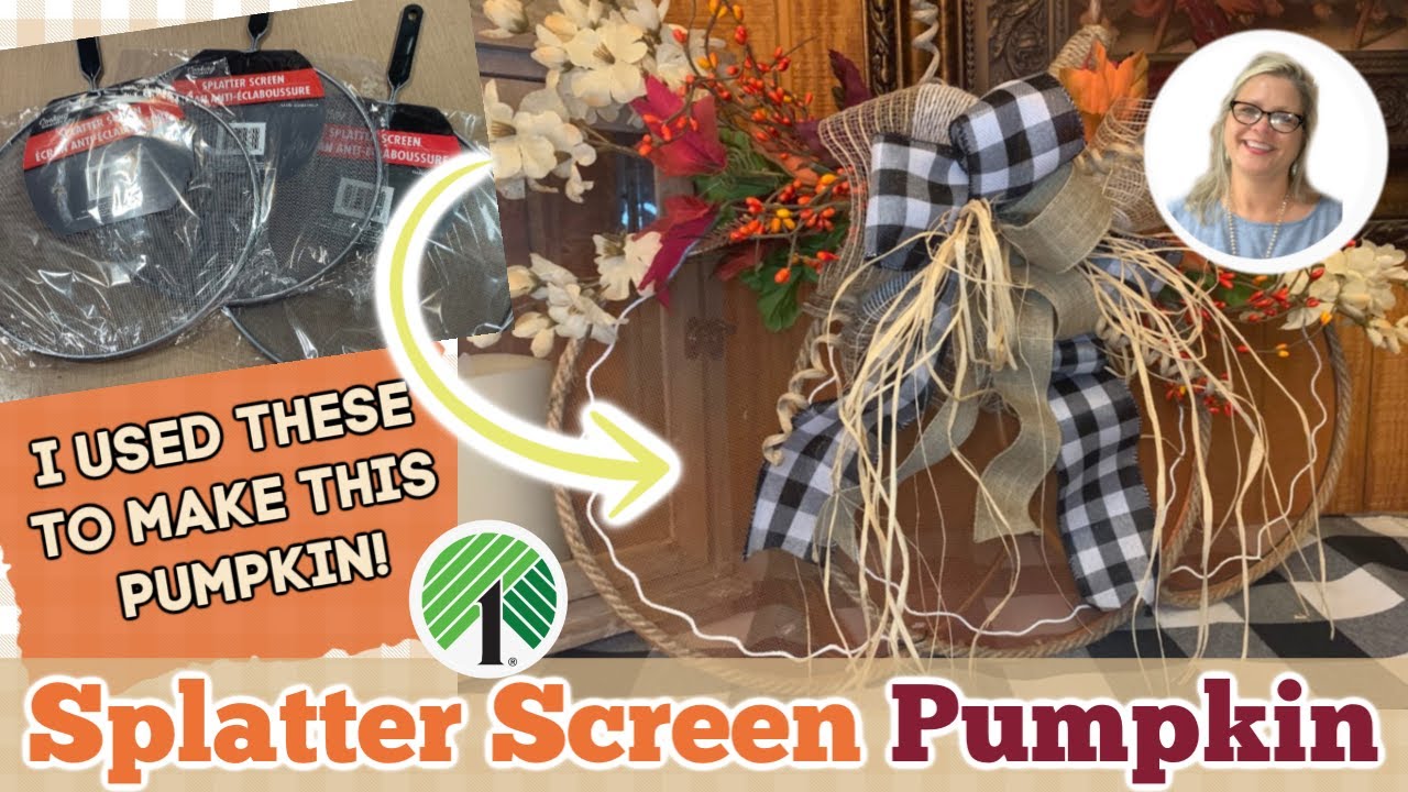 FALL DOLLAR TREE Splatter Screen Rustic Pumpkin | Easy DIY | Country Crafts
