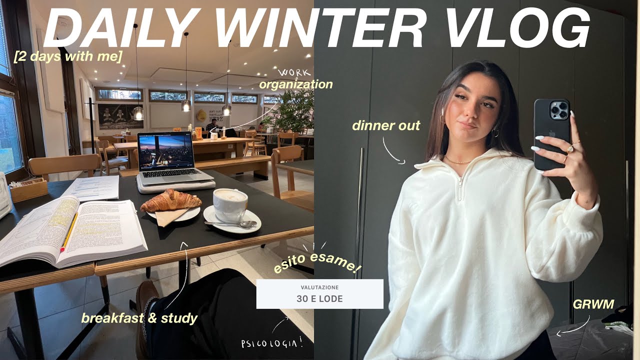 DAILY VLOG | esame uni, cena fuori, friends, workout, organization & more!  ❄️ *productive and cozy*