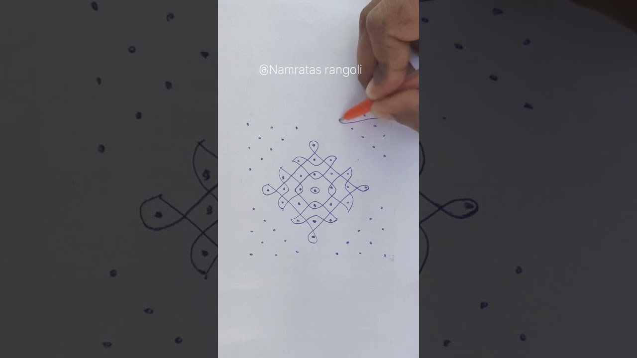7*1 dots muggulu simple easy kolam designs 