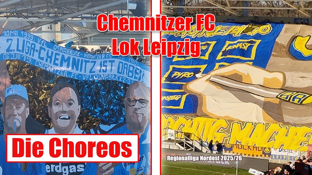Choreo, Pyro Chemnitzer FC vs. Lok Leipzig 2025/26 Regionalliga Nordost