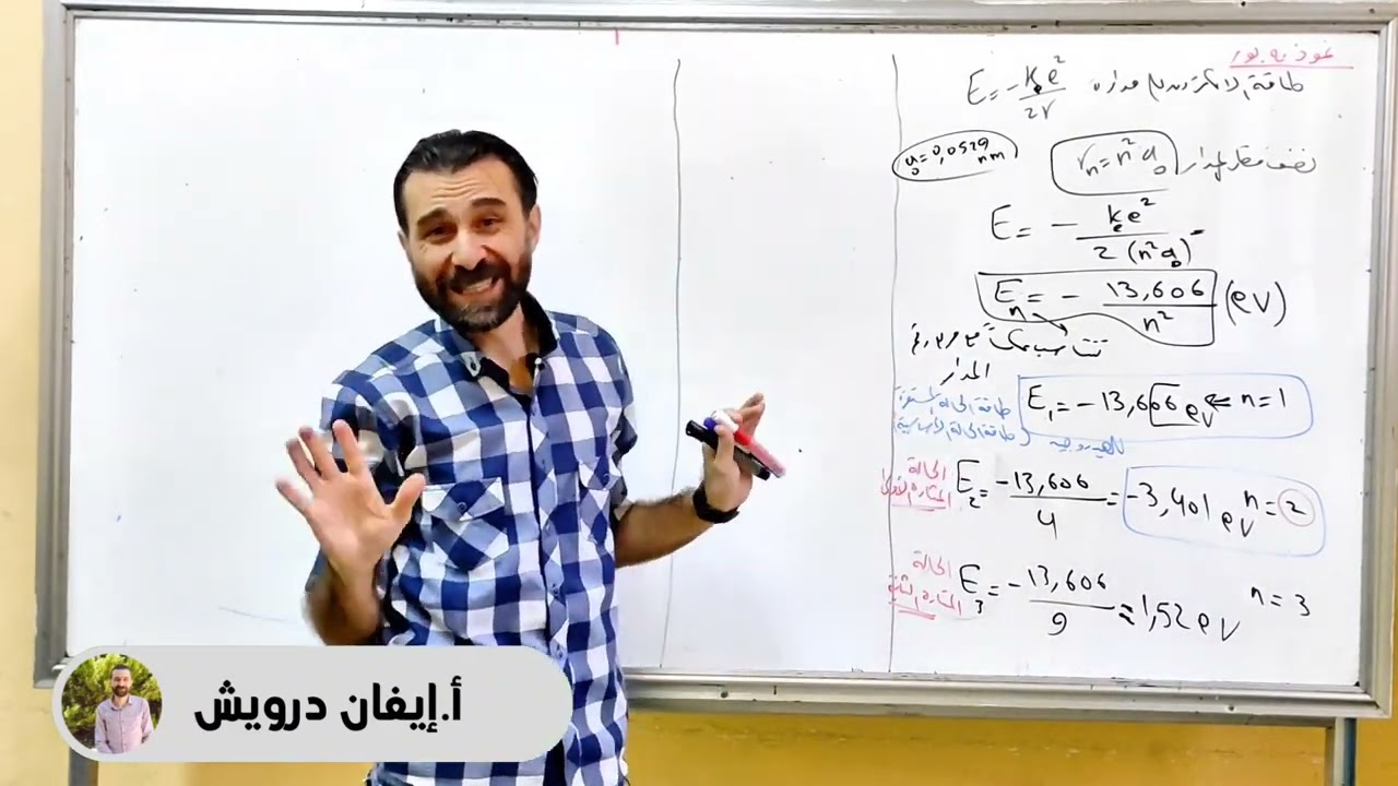 002 الطاقةلذرة الهيدروجين في نموذج بور والسلاسل الطيفية