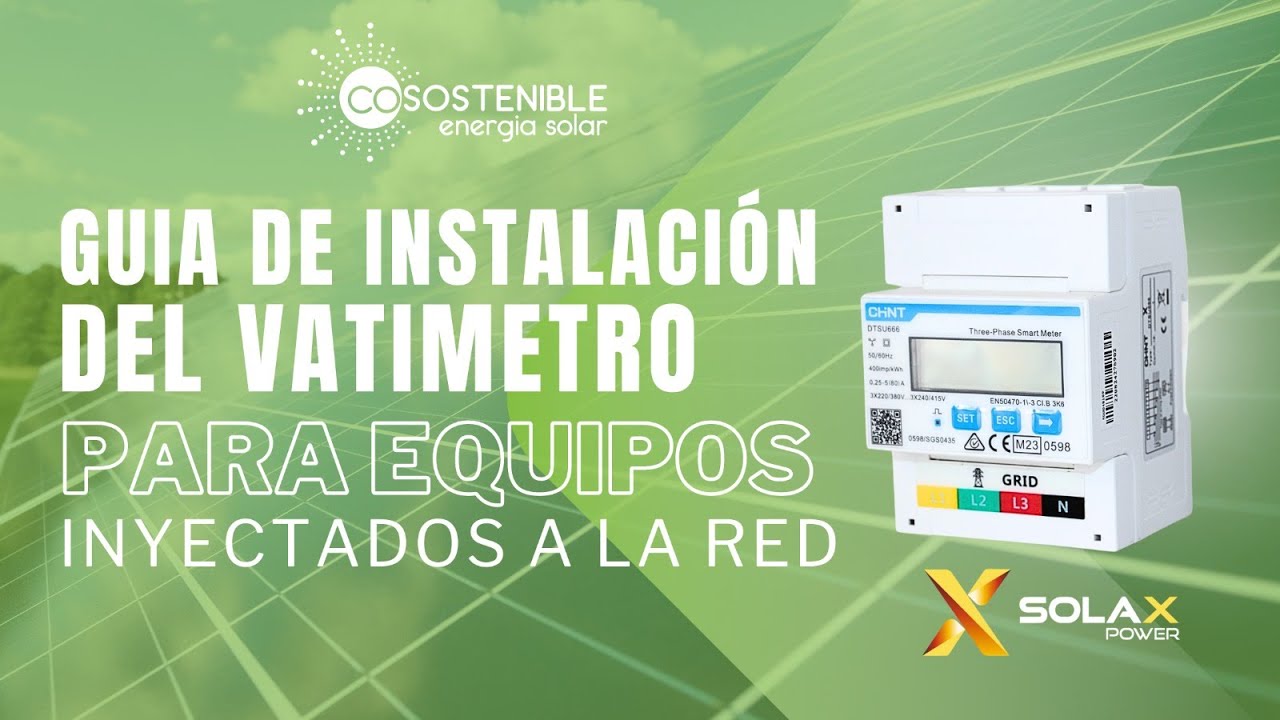 Guia de instalación del vatimetro/meter CT para equipos Solax