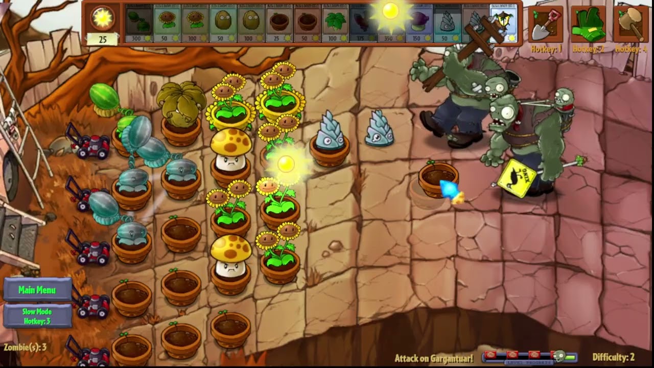 Plants Vs. Zombies Fusion (English) NEW V3.0! | Minigames | Attack On Gargantuar! Challenge