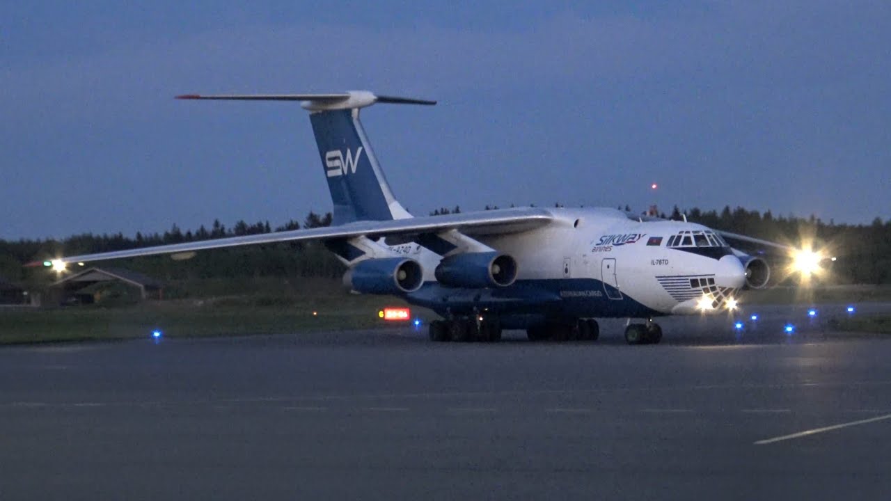 4K| RARE & LOUD Silk Way Airlines Ilyushin IL-76TD At Tampere-Pirkkala