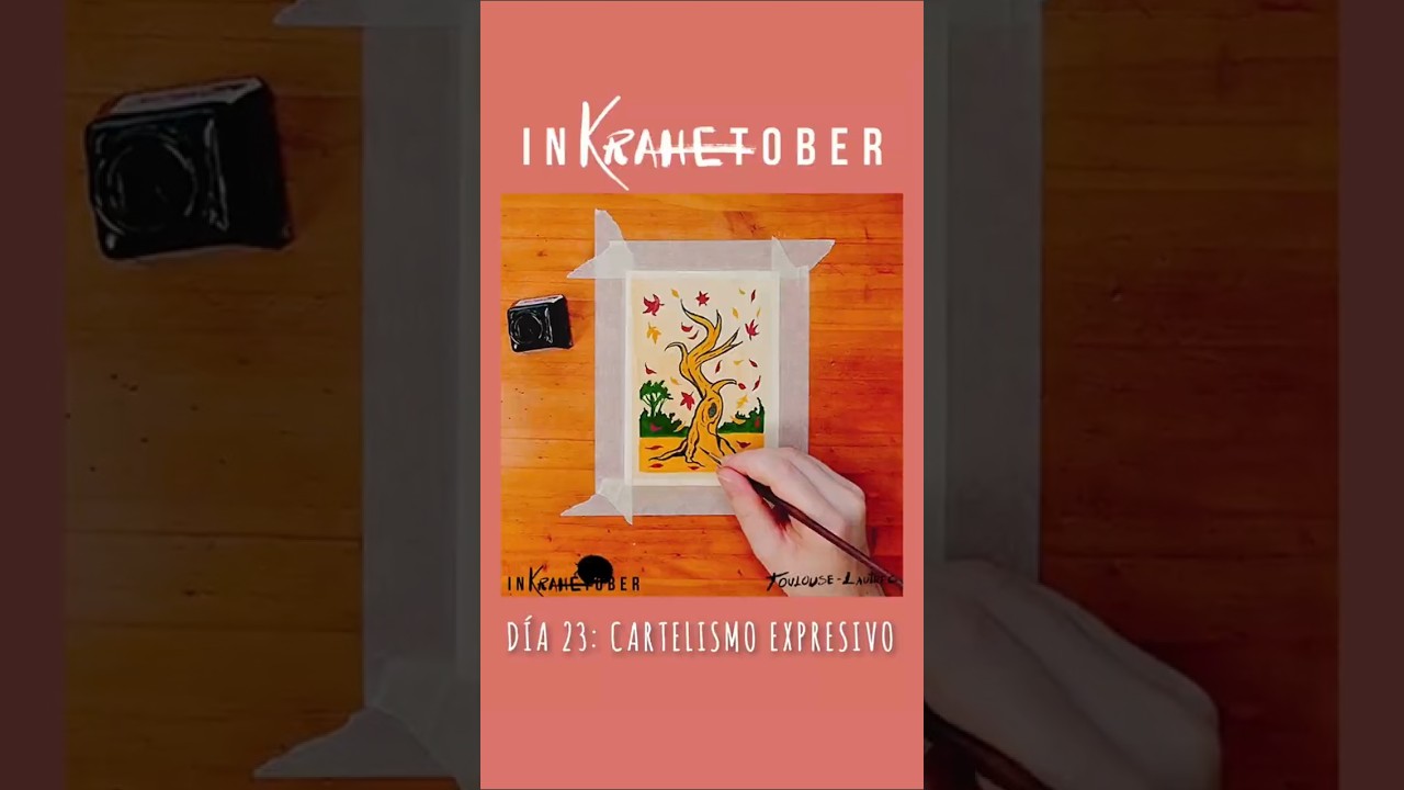 Cartelismo expresivo &ndash; D&iacute;a 23 #InKRAHEtober &ndash; #Toulouse-Lautrec #Tutorialpintura #paintingtutorial