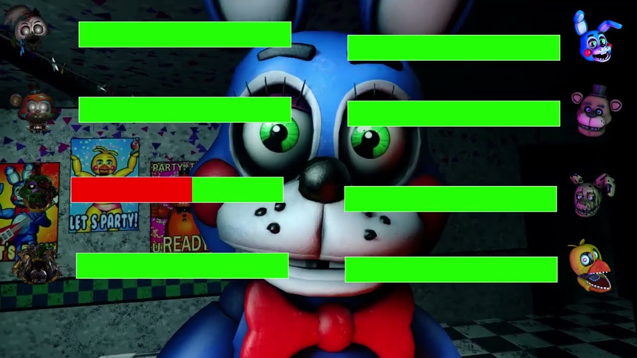 FNAF: Shattered Security Breach vs Help Wanted WITH Healthbars