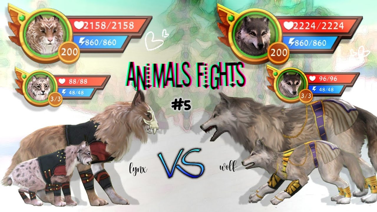WildCraft: Animals fights #5 🐱 lynx vs wolf 🐺