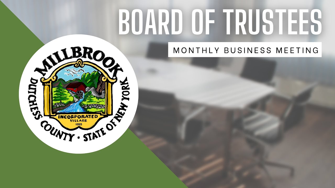 January 14, 2026 Village of Millbrook Board of Trustees Meeting