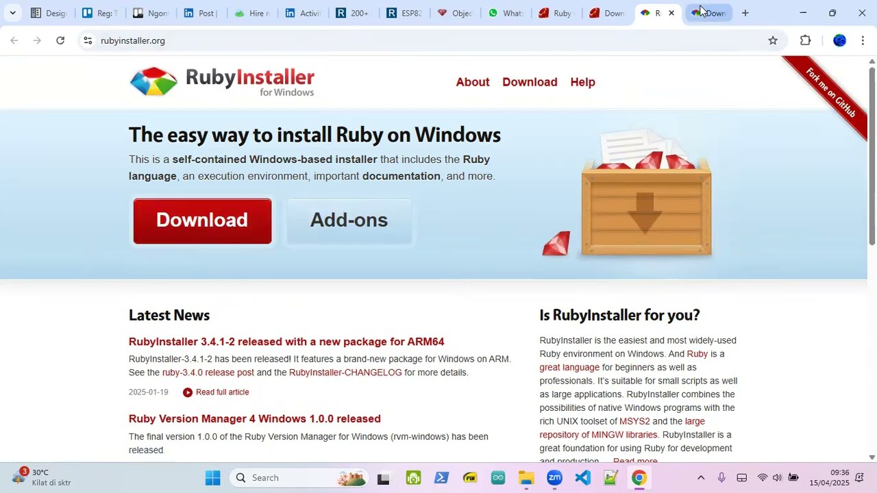 Cara Install Ruby 3.4 pada Windows 11 (tanpa WSL)